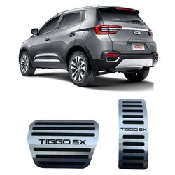 Pedaleira Tiggo 5X (Todos) Automático Aço Inox GPI... - Avenida Acessorios