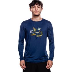 Camisa Manga Longa Masculina Dry Fit Bad Fish - Pe... - Bad Fish