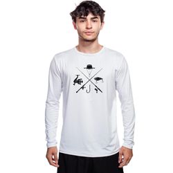 Camisa Manga Longa Masculina Dry Fit Bad Fish - Br... - Bad Fish