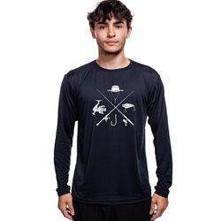 Camisa Manga Longa Masculina Dry Fit Bad Fish - Pr... - Bad Fish
