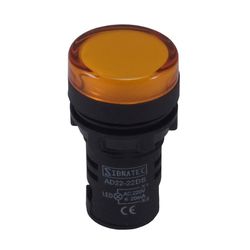 SINALEIRO LED AD22-Y AMARELO 127/220V Ø22MM - BA Elétrica - Sua Loja de Materiais Elétricos em Manaus