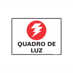 PLACA SINALIZAÇÃO PVC 15X20CM (QUADRO DE LUZ) - BA Elétrica - Sua Loja de Materiais Elétricos em Manaus