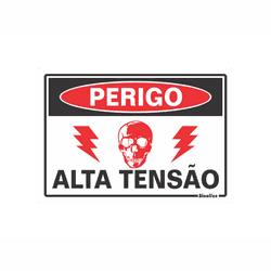 PLACA SINALIZAÇÃO PVC 20X30CM ( PERIGO - ALTA TENS... - BA Elétrica - Sua Loja de Materiais Elétricos em Manaus
