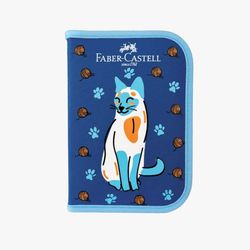 Estojo Nylon Ziper Pets Gato 18 Peças - Faber Cast... - BAIUCA