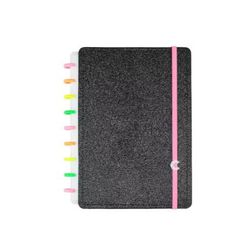 Caderno Inteligente Médio Lets Glitter Neon Black - BAIUCA