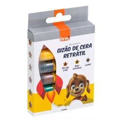 Giz de Cera Retrátil 6 Cores - BRW - BAIUCA