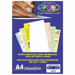 Papel Casca de Ovo Branco 180g - 50 Folhas Off Pap... - BAIUCA