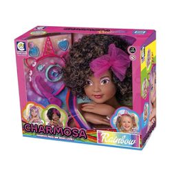 Boneca Infantil Busto Rainbow Negra - Cotiplas - BAIUCA