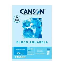 Bloco Canson Aquarela 300g A4 - 12 Folhas - BAIUCA