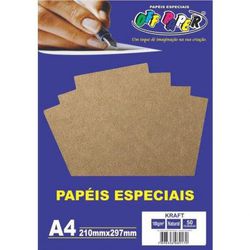 Papel Kraft Natural 180g Off Paper - 50 Folhas - BAIUCA