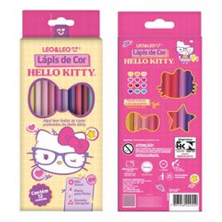 Lápis de Cor 12 Cores Hello Kitty Leo&Leo. - BAIUCA
