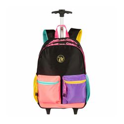 Mochila C/ Rodinhas FemCapricho Contrast PT/RS Ses... - BAIUCA