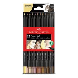  Lápis de Cor 12 Cores Soft Tons Pele Faber Castel... - BAIUCA
