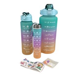 Garrafas Motivacional Kit C/3 Sortidas Squeeze Int... - BAIUCA