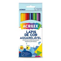 Lápis de Cor Aquarelável 12 Cores + Pincel Acrilex... - BAIUCA