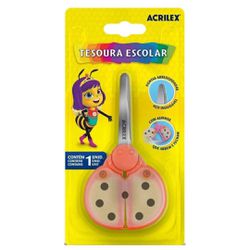 Tesoura Escolar Joaninha Sortida Acrilex - BAIUCA