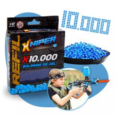 Refil Xniper Bolinha de Gel Azul 10.000 Unidades P... - BAIUCA