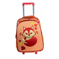 Kit Mochila Escolar Infantil Raposa + Rodinha + Es... - BAIUCA