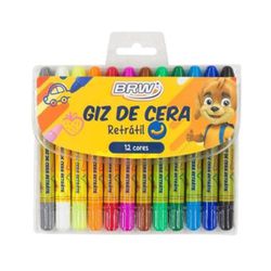 Giz De Cera Retrátil 12 Cores Brw - BAIUCA