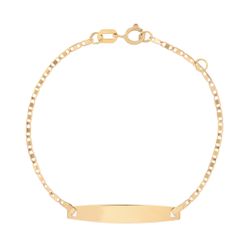 Pulseira ouro amarelo 18k - Placa - BAMBINA JOIAS