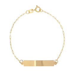 Pulseira ouro amarelo 18k - Plaquinha Cartier - BAMBINA JOIAS