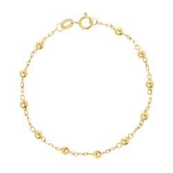 Pulseira ouro amarelo 18k - Bolinha - BAMBINA JOIAS