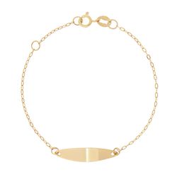 Pulseira ouro amarelo 18k - Plaquinha - BAMBINA JOIAS