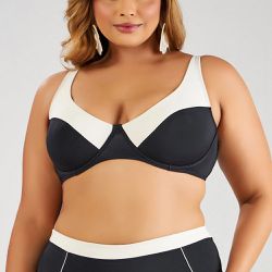 TOP COM ARCO BICOLOR PLUS PRETO COM AREIA - Banho de Mar
