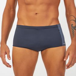 SUNGA SLIP COM BOLSO ZIPER VERTICAL PRETO C/ GRAFI... - Banho de Mar