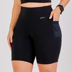 BERMUDA FIT PLUS POWER PRETO - Banho de Mar