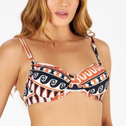 TOP MEIA TAÇA CORTININHA ORLA CANOA - Banho de Mar