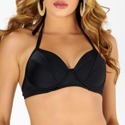 TOP COM BOJO E PREGAS PRETO - Banho de Mar