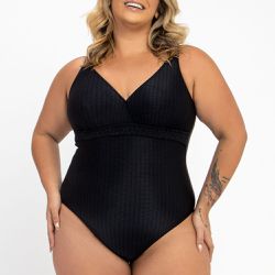 BODY MAIO CLASSIC TRANÇA ESTAMPADA CORDEL NEGRO - Banho de Mar