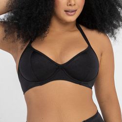 TOP MEIA TAÇA PLUS LISO PRETO - Banho de Mar