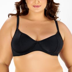 TOP MEIA TAÇA PLUS LISO PRETO - Banho de Mar