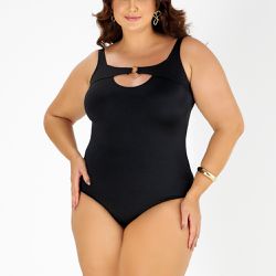 MAIO ARGOLA DECOTE LISO PRETO - Banho de Mar