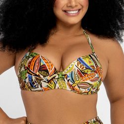 TOP C/ BOJO E RECORTE ESTAMPADO FLORESTA VERDE - Banho de Mar