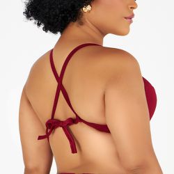 TOP COM BOJO E RECORTE LISO HIBISCO - Banho de Mar