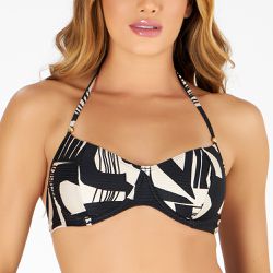 TOP MEIA TAÇA C/ ALÇA DECOR ESTAMPADO CALCARIO ABS... - Banho de Mar