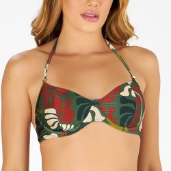 TOP MEIA TAÇA C/ ALÇA DECOR ESTAMPADO ALGAS MATISS... - Banho de Mar