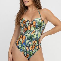MAIO BUSTIE COM BOJO ESTAMPADO ZB CAMALEAO - Banho de Mar