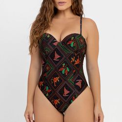 MAIO BUSTIE COM BOJO ESTAMPADO ZB ARTE POPULAR - Banho de Mar