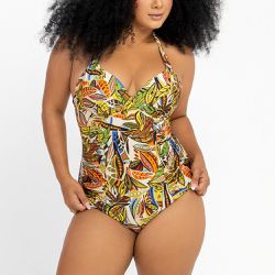 MAIO DRAPEE C/ ARGOLA ESTAMPADO ZB FLORESTA VERDE - Banho de Mar