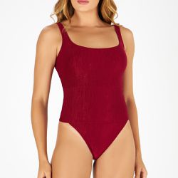 MAIÔ BODY FAIXA ZERO BARRIGA HIBISCO - Banho de Mar