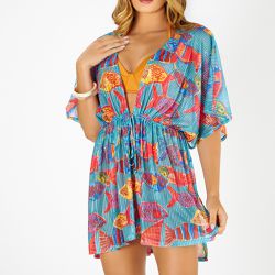 SAIDA MANGA MORCEGO TULE CARDUME - Banho de Mar