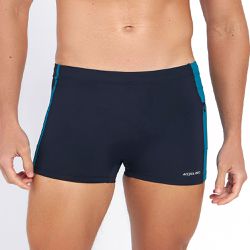 SUNGA BOXER COM ZIPER PRETO COM VERDE PETROLEO - Banho de Mar