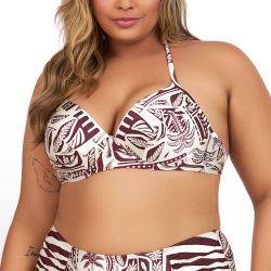 TOP COM BOJO RECORTE ESTAMPADO GRAVURA TECH - Banho de Mar