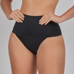 BIQUINI MAX FAIXA LISO ZERO BARRIGA PRETO - Banho de Mar