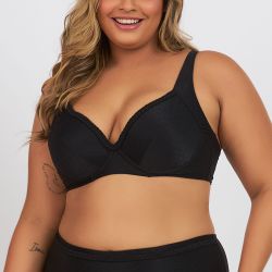 TOP COM BOJO PLUS LISO PRETO - Banho de Mar