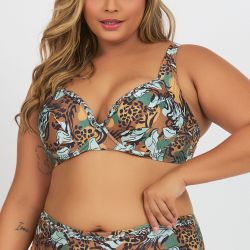 TOP COM BOJO PLUS ESTAMPADO GRAPHIC INSTINCT - Banho de Mar
